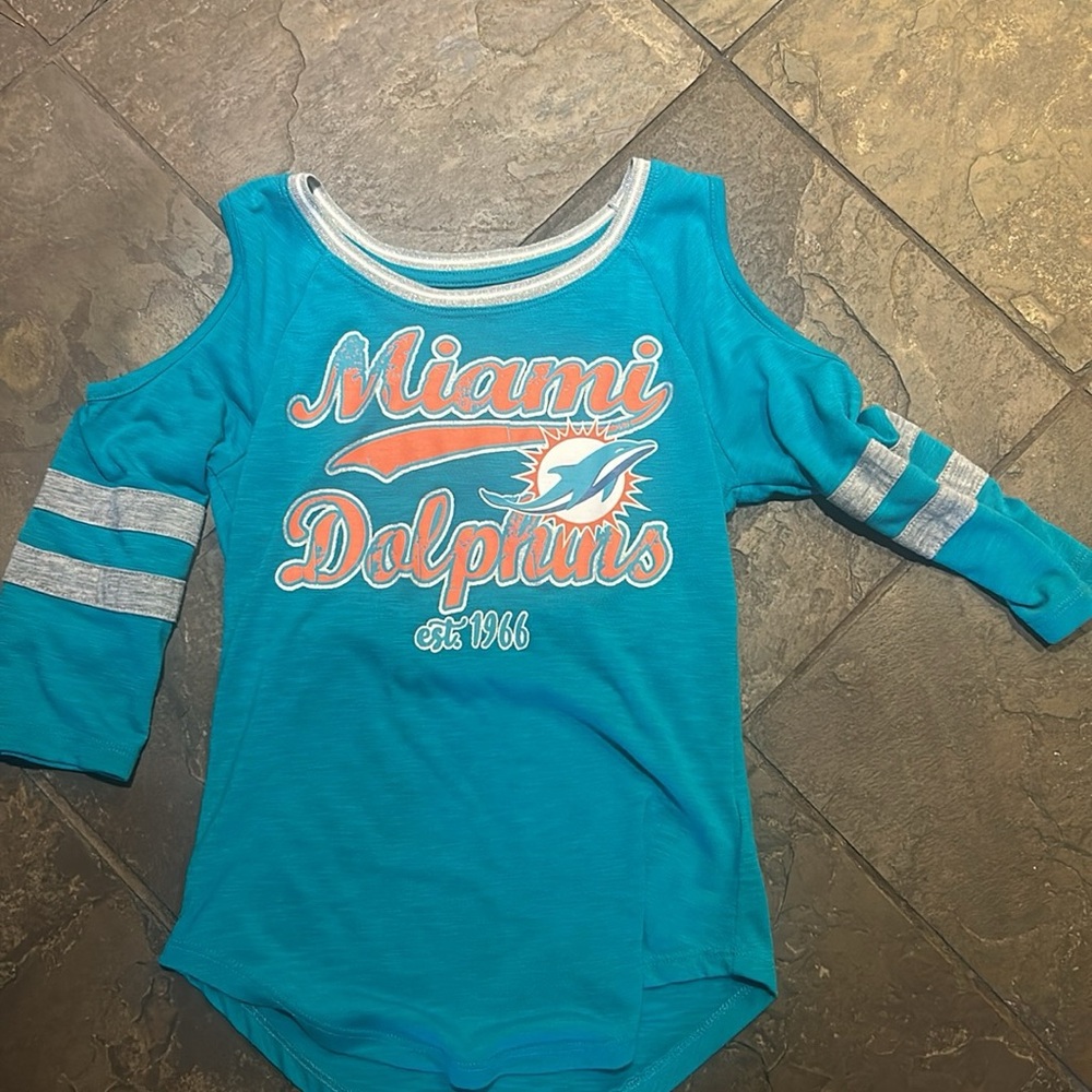 NFL Miami Dolphins Cold Shoulder Long Sleeve Tee